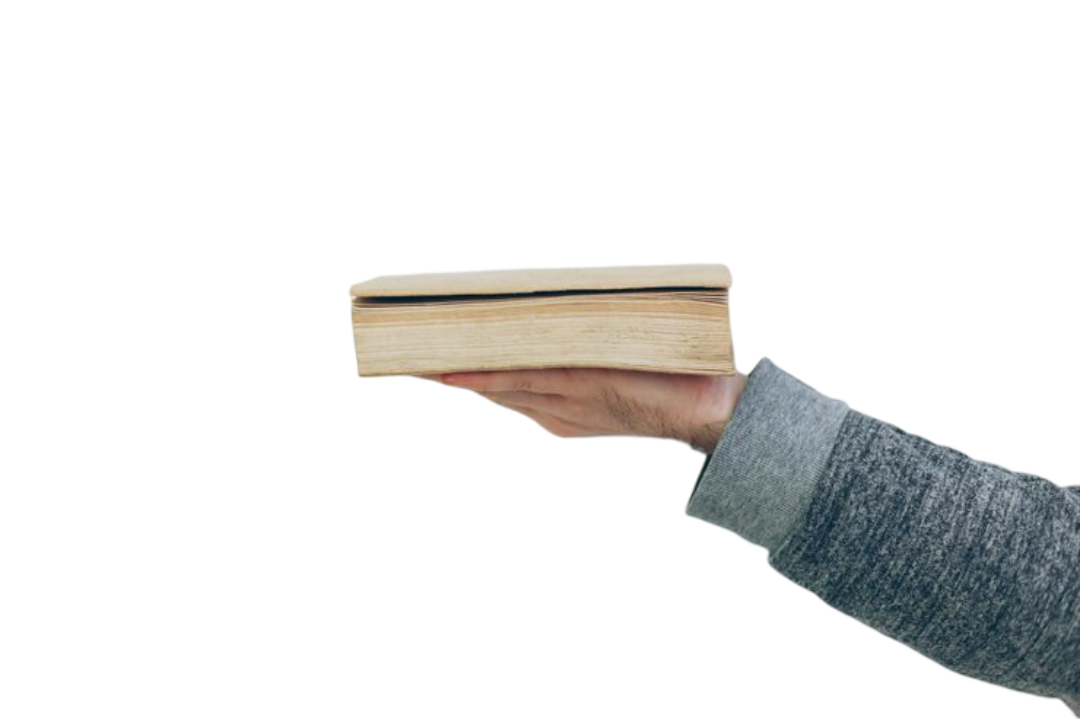 Hands holding book